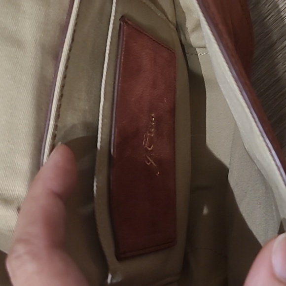 Small J. Crew Small Suede Leather Brass Saddle Bag - Picture 5 of 9